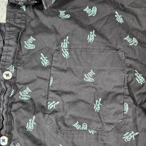 7 Diamonds Hawaiian Shirt Men’s Large Vintage Tiki Print King of the Beach - Picture 2 of 8